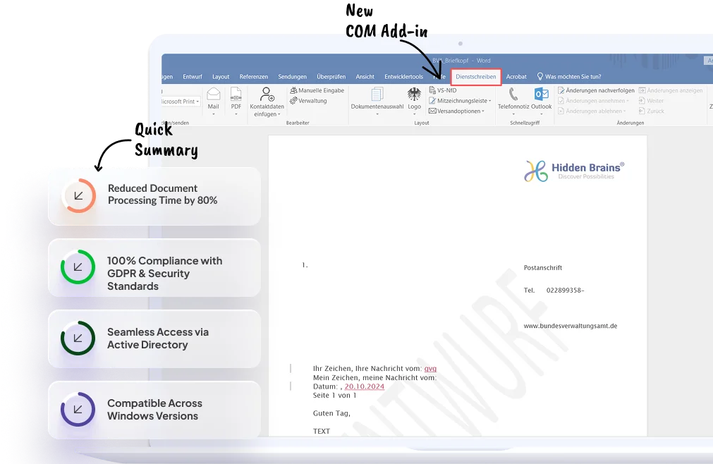Government Workflows Optimization with MS Word Automation 