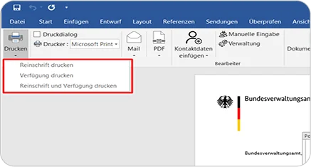 Optimized print and document management options